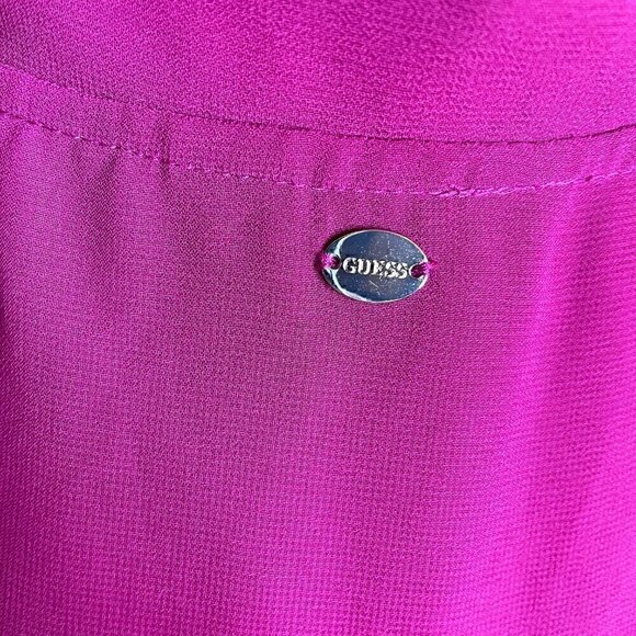 Guess Magenta Sleeveless Sheer Wrap Blouse Size XS - Picture 10 of 15